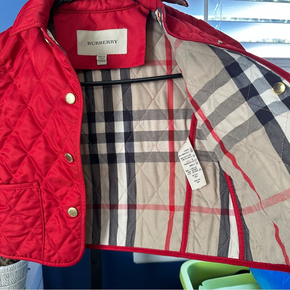 Burberry girl quilted checkers jacket coat